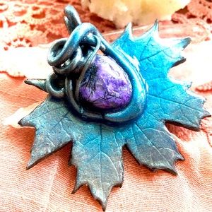 ✨Maple Leaf Fairy Pendant with Charoite✨